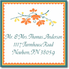 Name Doodles - Square Address Labels/Stickers (Chelsea Orange)